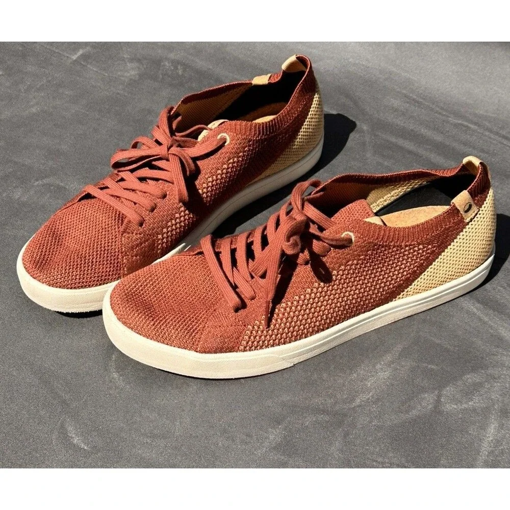 Saola Mens MInimalist Lightweight Sneakers 11.5 M Maroon Mesh Sustainable Shoes